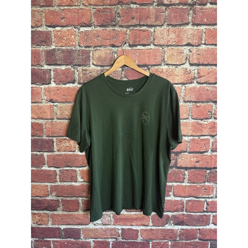 REI Mens Green Short Sleeve Graphic Outdoor T-shirt Size XL